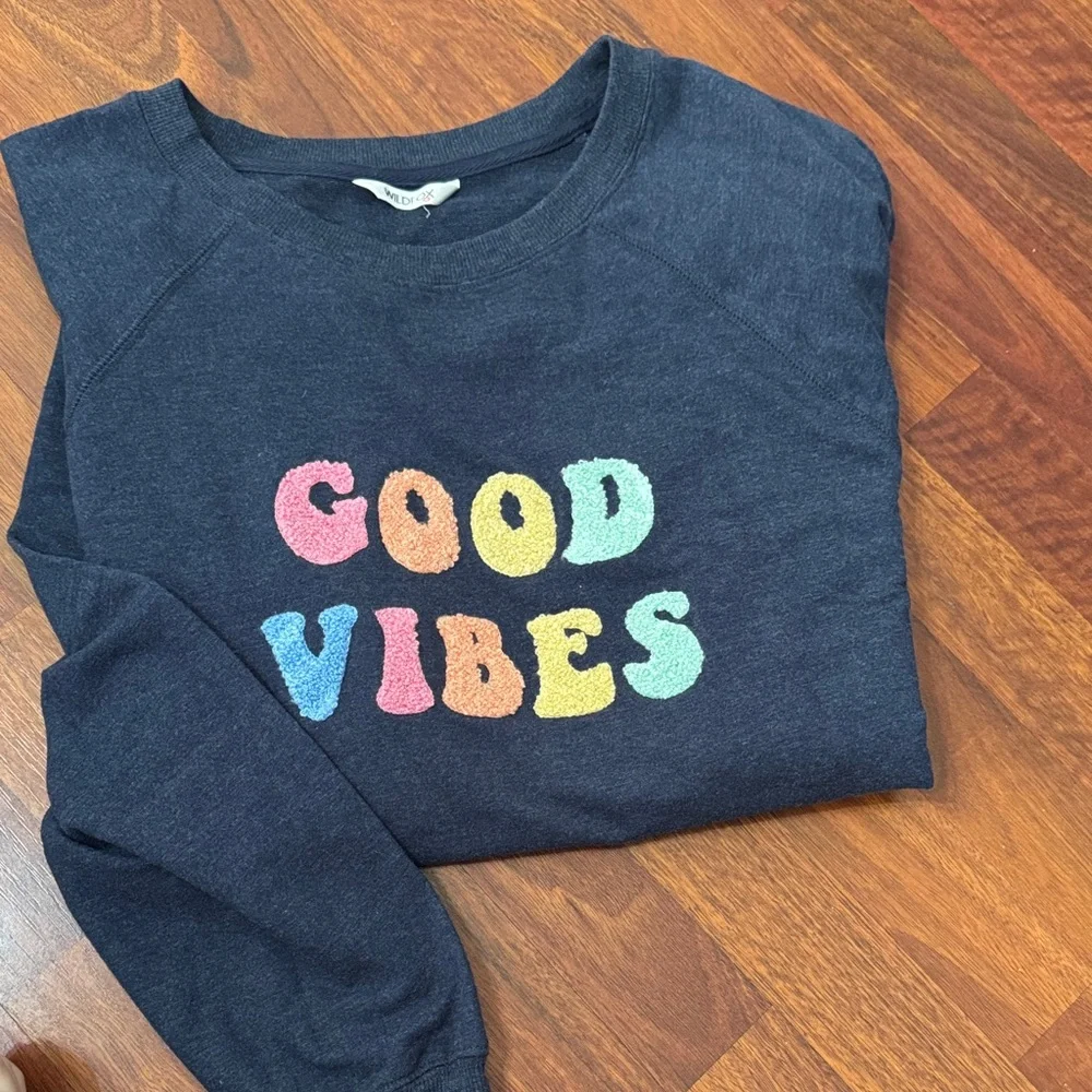 Wild Fox Good Vibes Graphic Sweatshirt Size Large - Picture 1 of 1